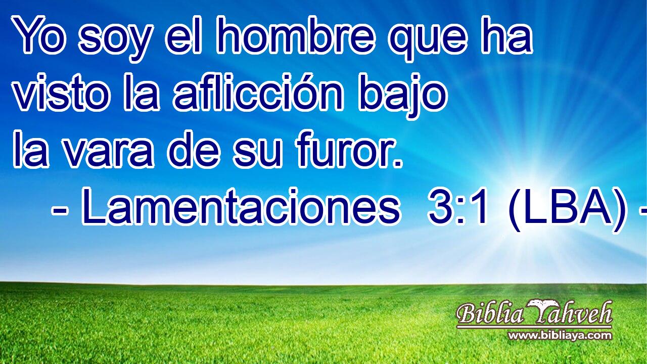 Yo soy el hombre que ha visto la aflicción bajo la vara de su furor.