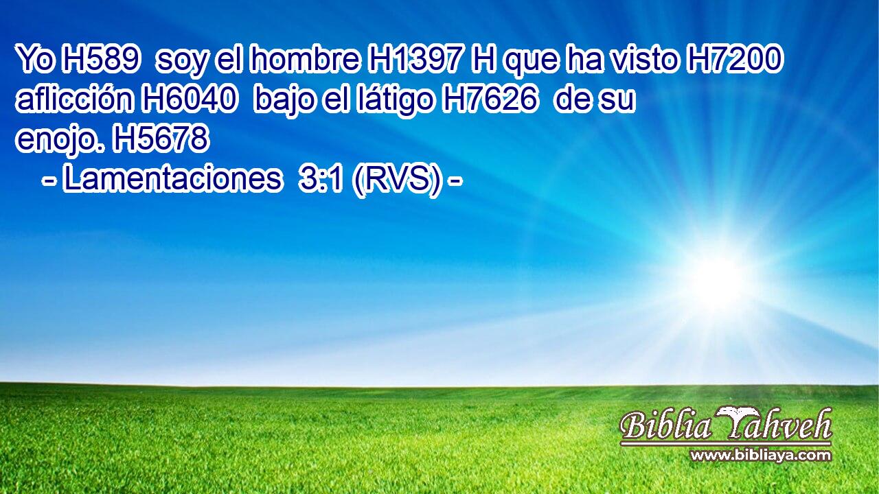 Yo H589  soy el hombre H1397 H que ha visto H7200  aflicción H6040  bajo el látigo H7626  de su enojo. H5678  