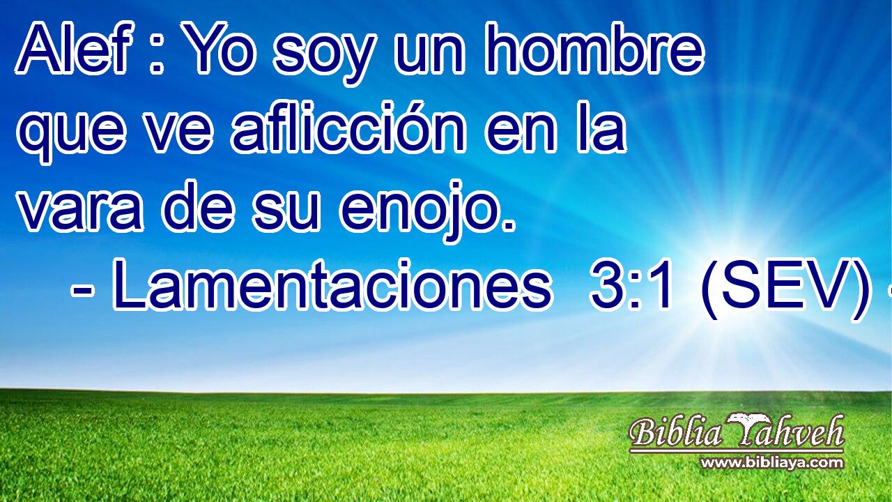 Alef : Yo soy un hombre que ve aflicción en la vara de su enojo.