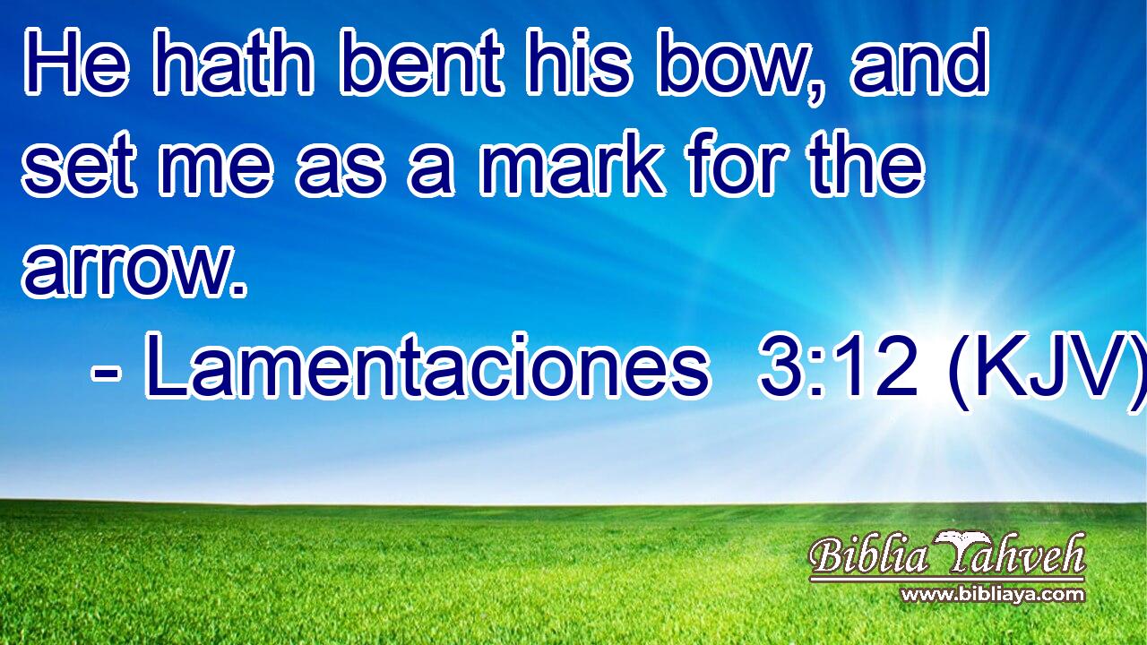 He hath bent his bow, and set me as a mark for the arrow.