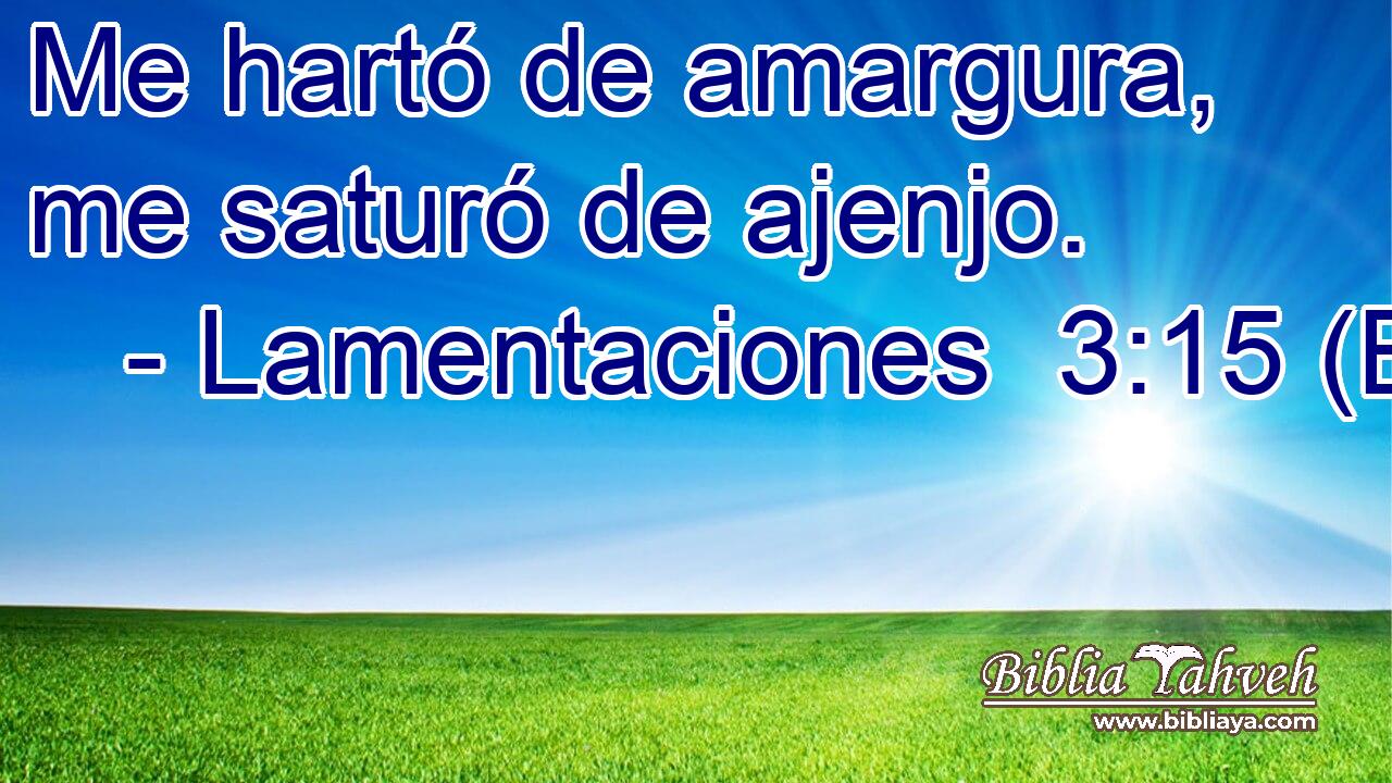 Me hartó de amargura, me saturó de ajenjo.