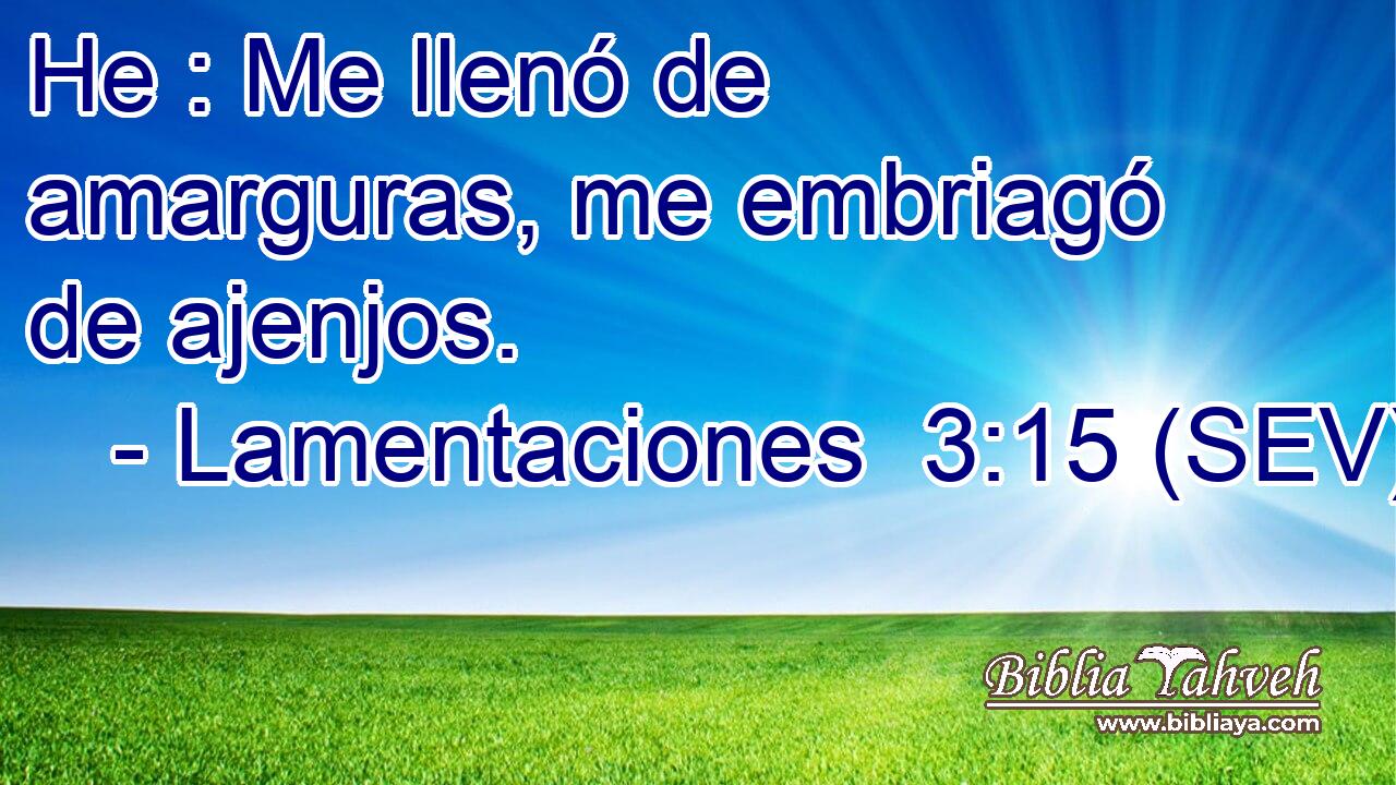 He : Me llenó de amarguras, me embriagó de ajenjos.