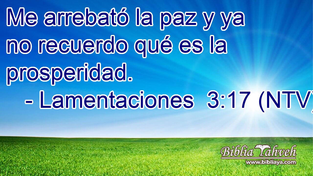 Me arrebató la paz y ya no recuerdo qué es la prosperidad.