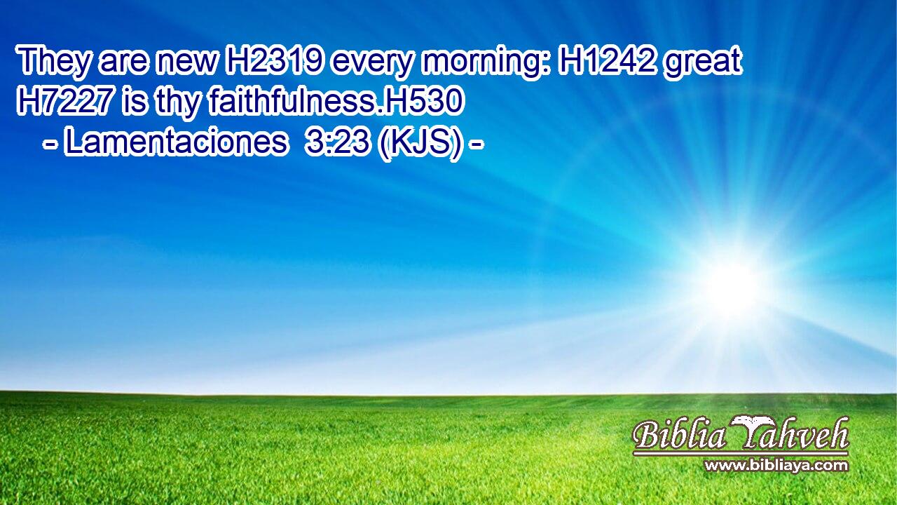They are new H2319 every morning: H1242 great H7227 is thy faithfulness.H530