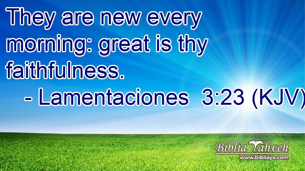 They are new every morning: great is thy faithfulness.