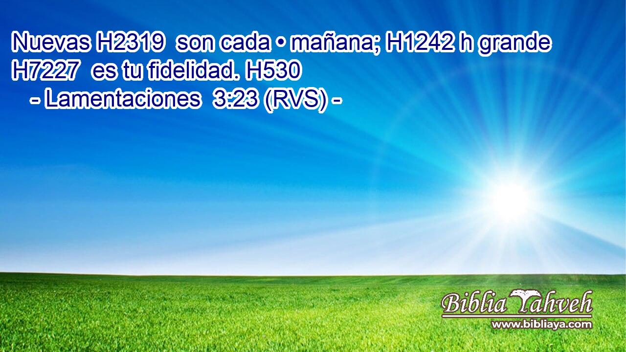 Nuevas H2319  son cada • mañana; H1242 h grande H7227  es tu fidelidad. H530  