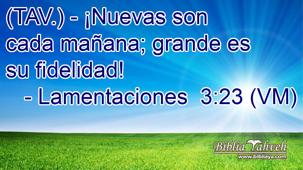  (TAV.) - ¡Nuevas son cada mañana; grande es su fidelidad! 