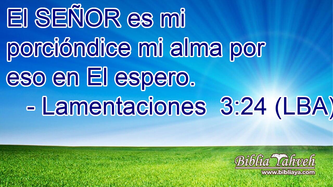 El SEÑOR es mi porcióndice mi alma por eso en El espero.