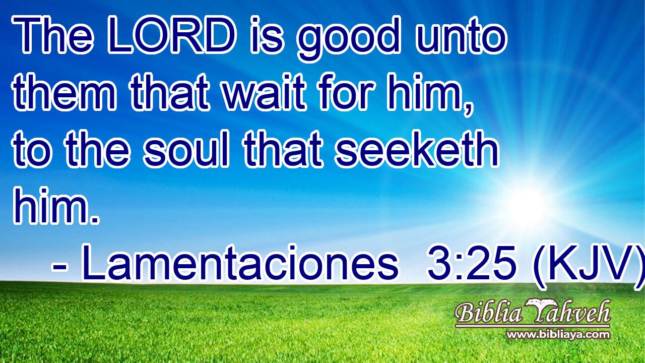 The LORD is good unto them that wait for him, to the soul that seeketh him.