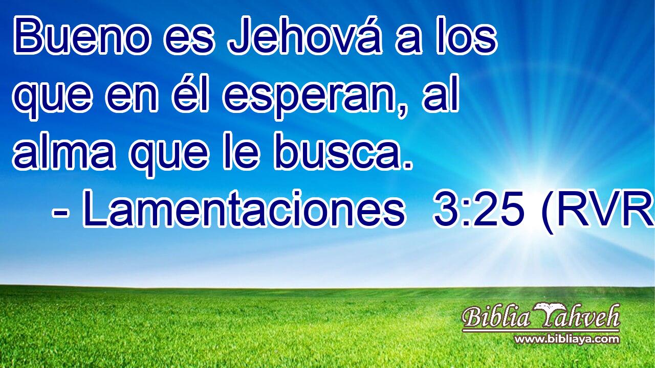 Bueno es Jehová a los que en él esperan, al alma que le busca.