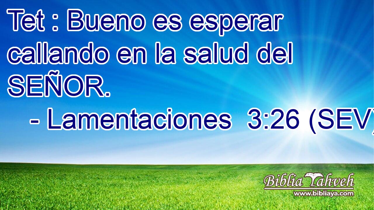 Tet : Bueno es esperar callando en la salud del SEÑOR.