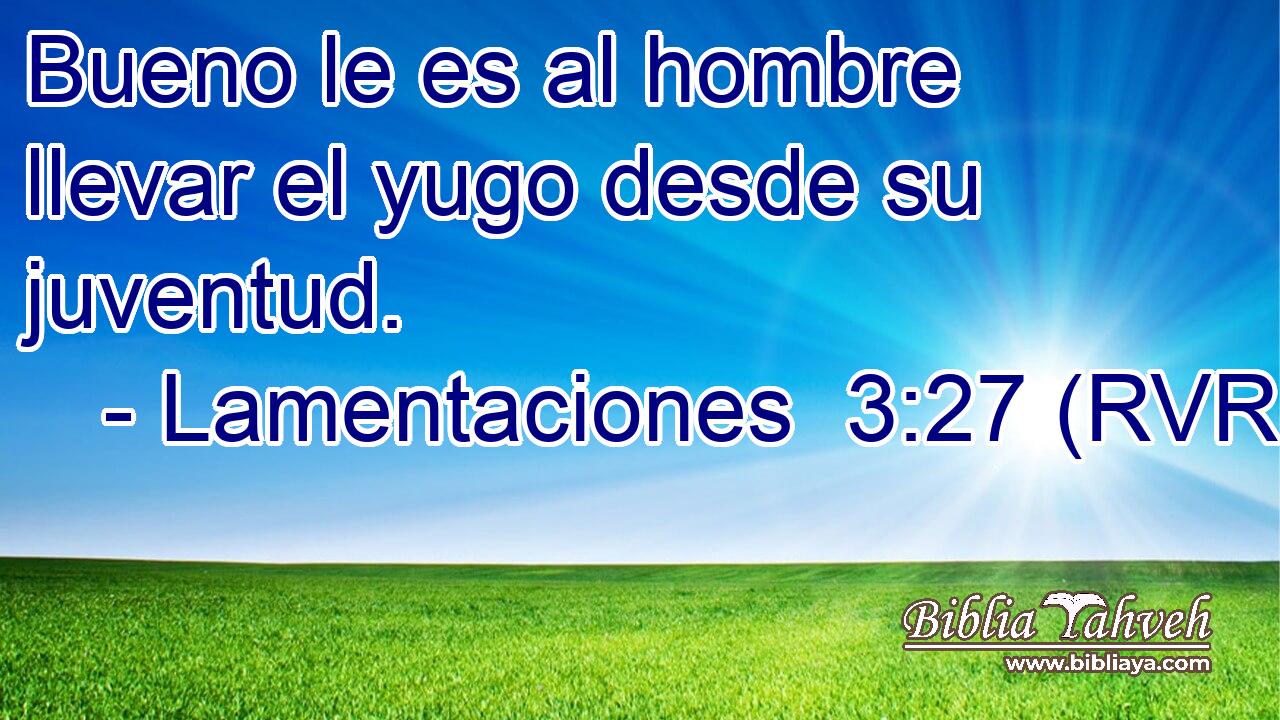 Bueno le es al hombre llevar el yugo desde su juventud.