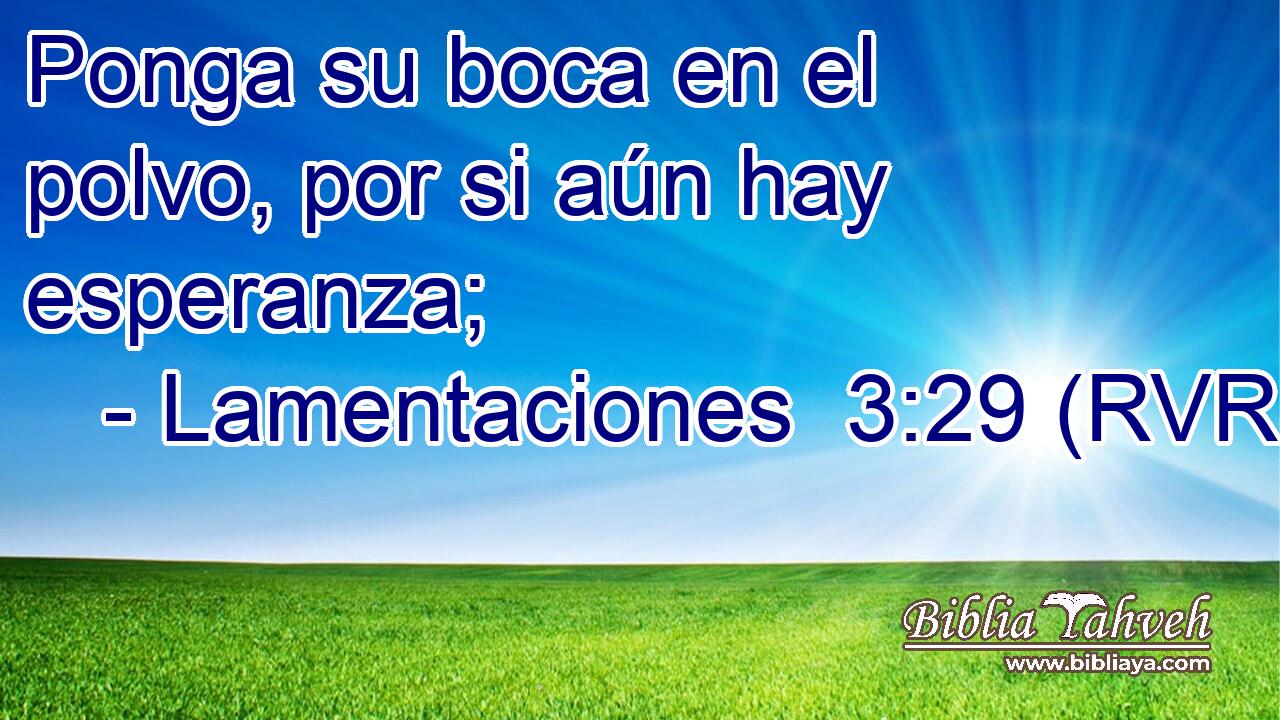 Ponga su boca en el polvo, por si aún hay esperanza;