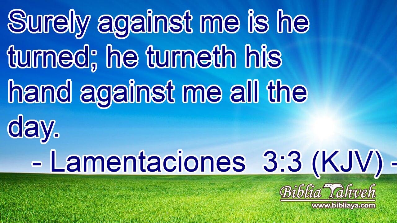 Surely against me is he turned; he turneth his hand against me all the day.