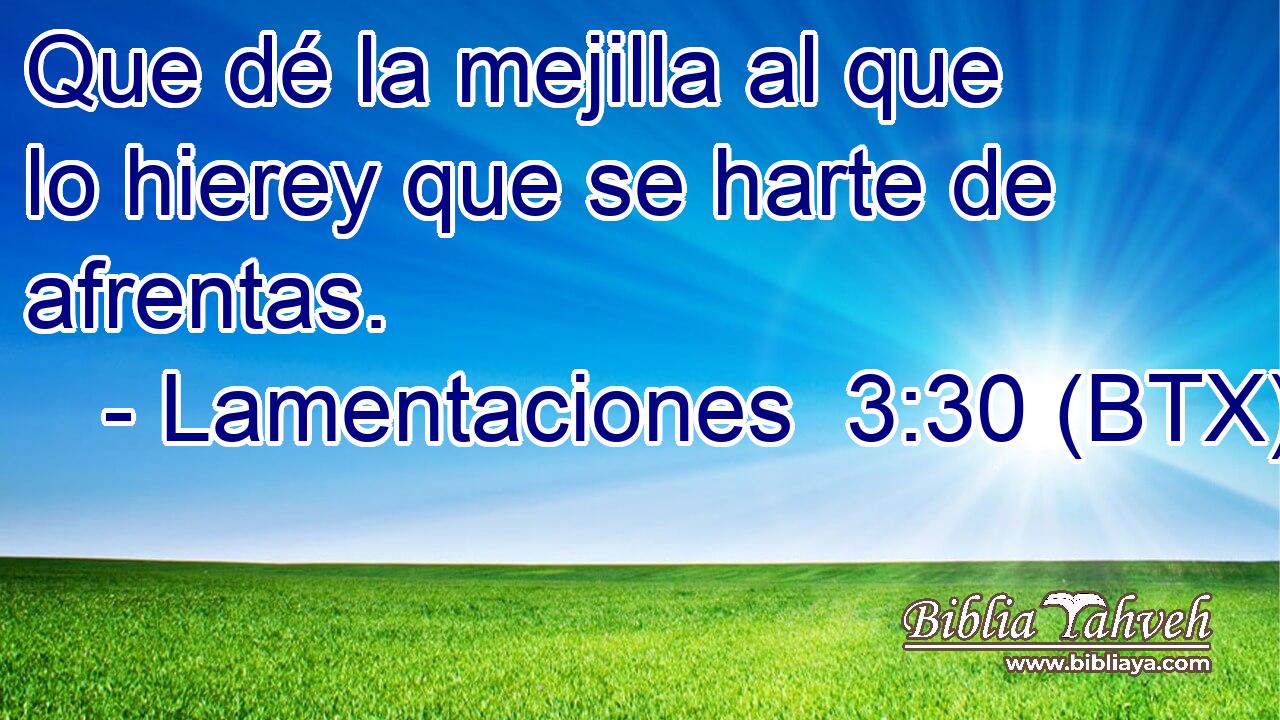 Que dé la mejilla al que lo hierey que se harte de afrentas.