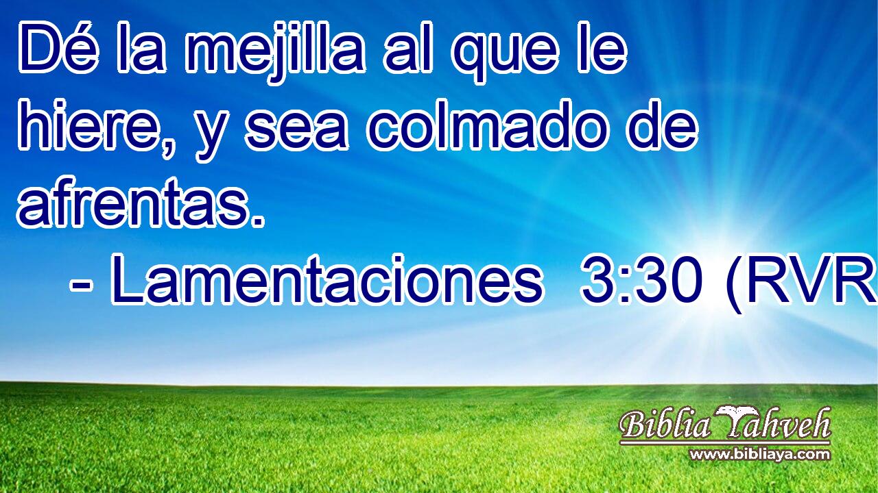 Dé la mejilla al que le hiere, y sea colmado de afrentas.