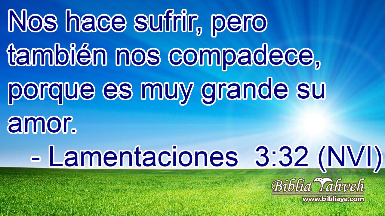  Nos hace sufrir, pero también nos compadece, porque es muy grande su amor. 