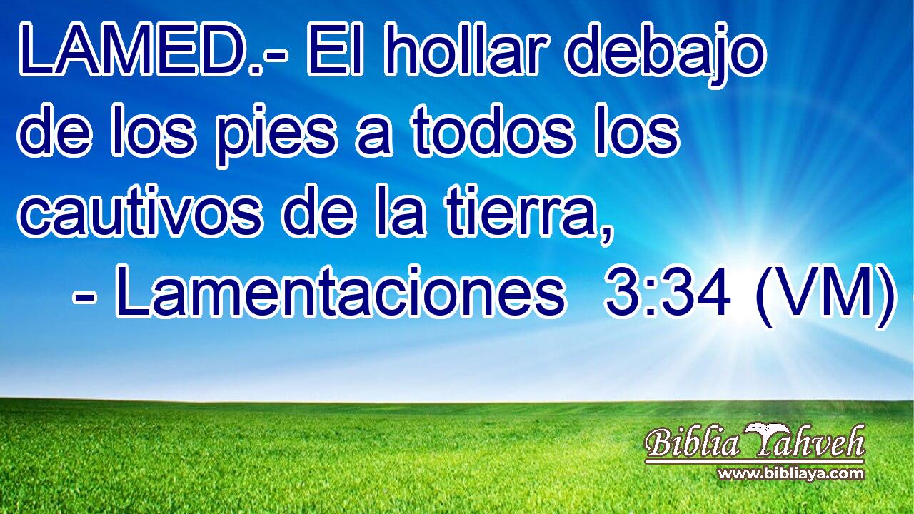  LAMED.- El hollar debajo de los pies a todos los cautivos de la tierra, 