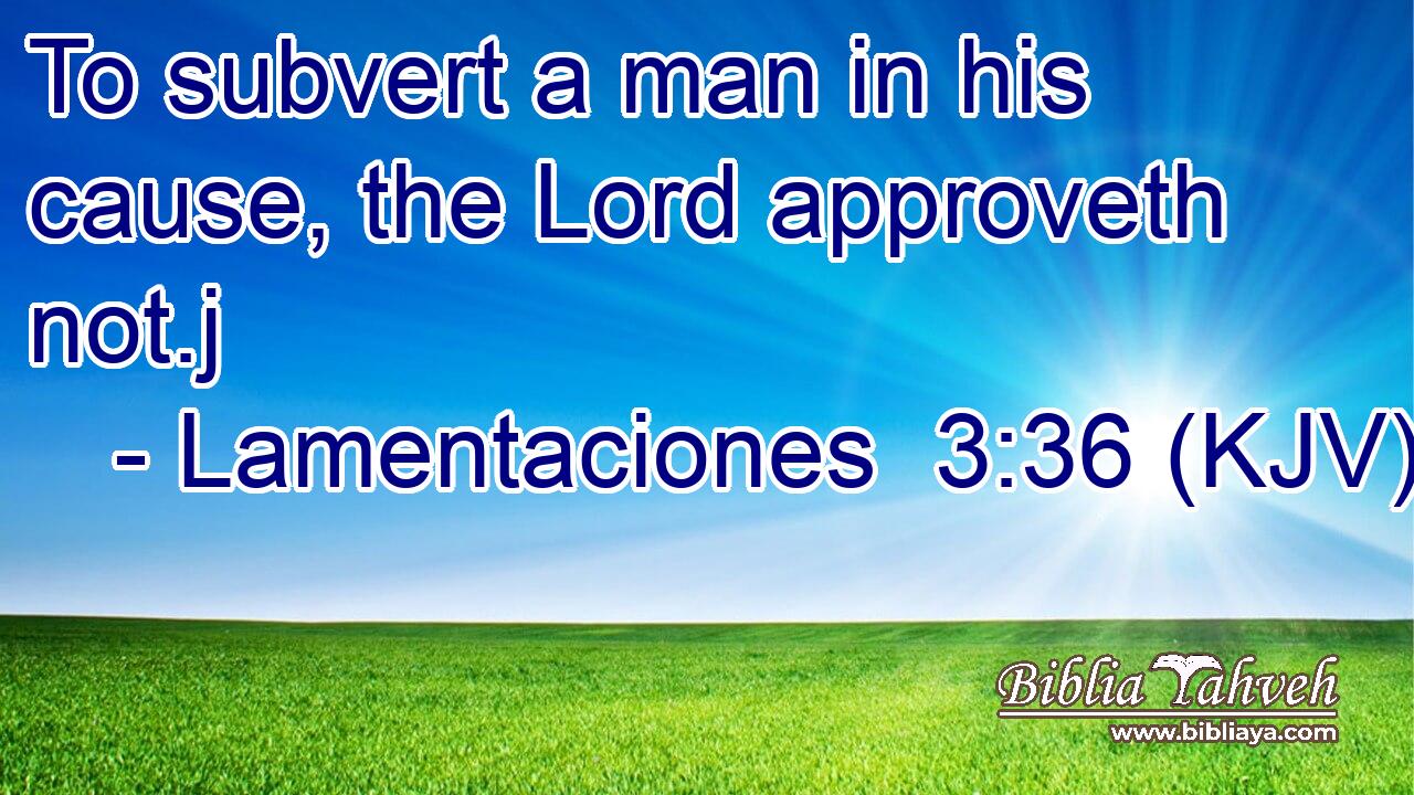 To subvert a man in his cause, the Lord approveth not.j