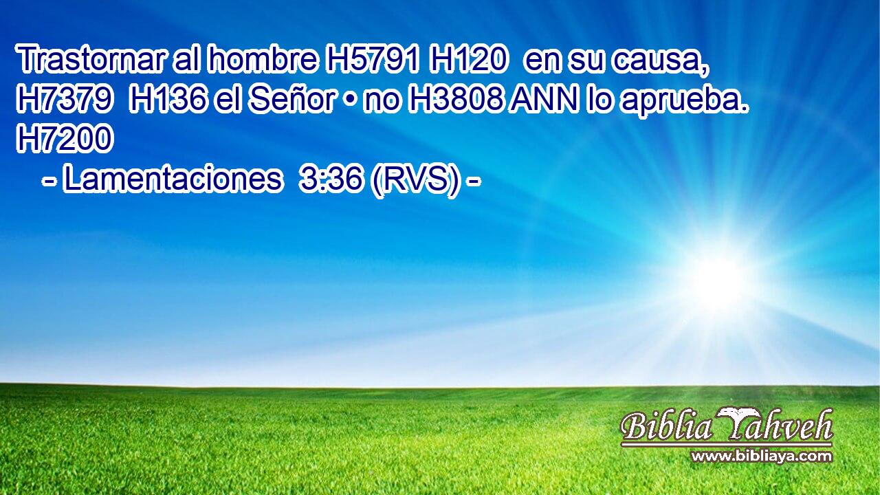 Trastornar al hombre H5791 H120  en su causa, H7379  H136 el Señor • no H3808 ANN lo aprueba. H7200  