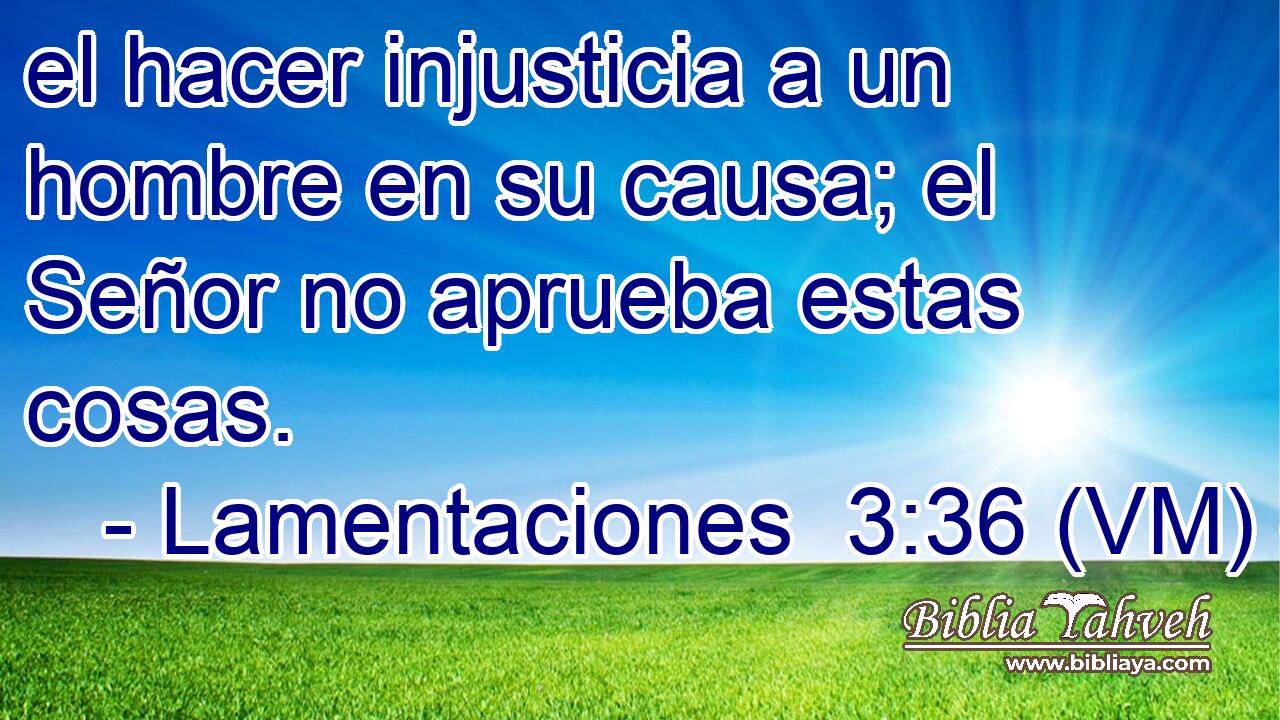  el hacer injusticia a un hombre en su causa; el Señor no aprueba estas cosas. 