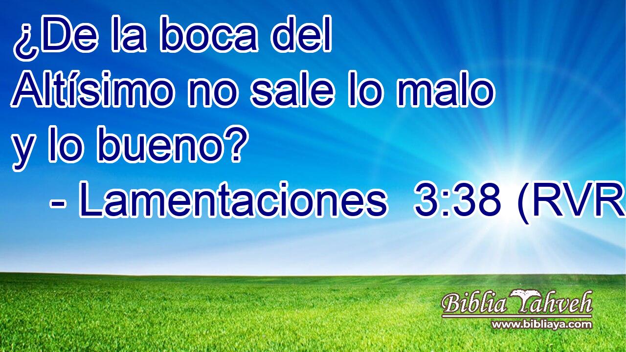 ¿De la boca del Altísimo no sale lo malo y lo bueno?