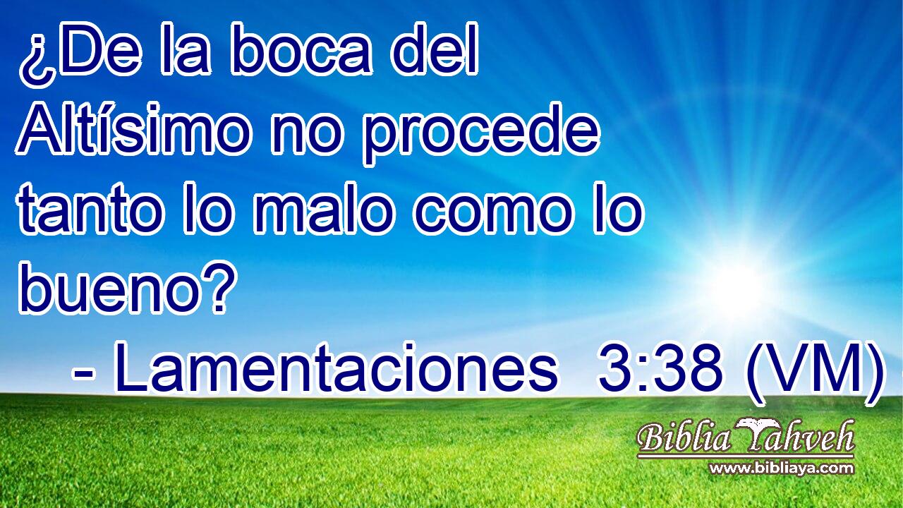  ¿De la boca del Altísimo no procede tanto lo malo como lo bueno? 