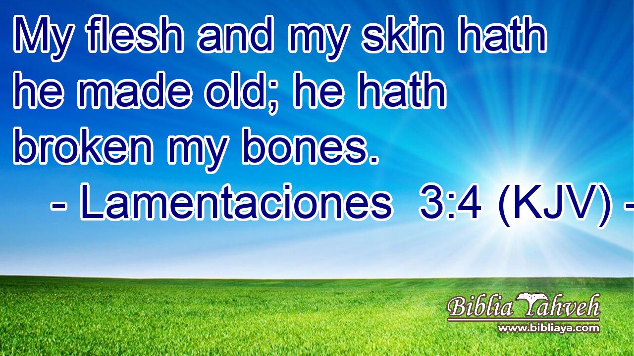 My flesh and my skin hath he made old; he hath broken my bones.