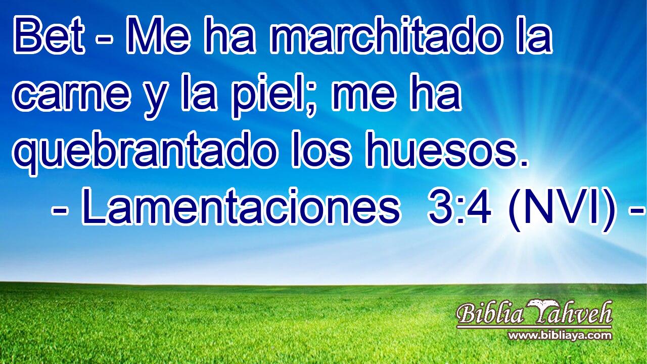 Bet - Me ha marchitado la carne y la piel; me ha quebrantado los huesos. 