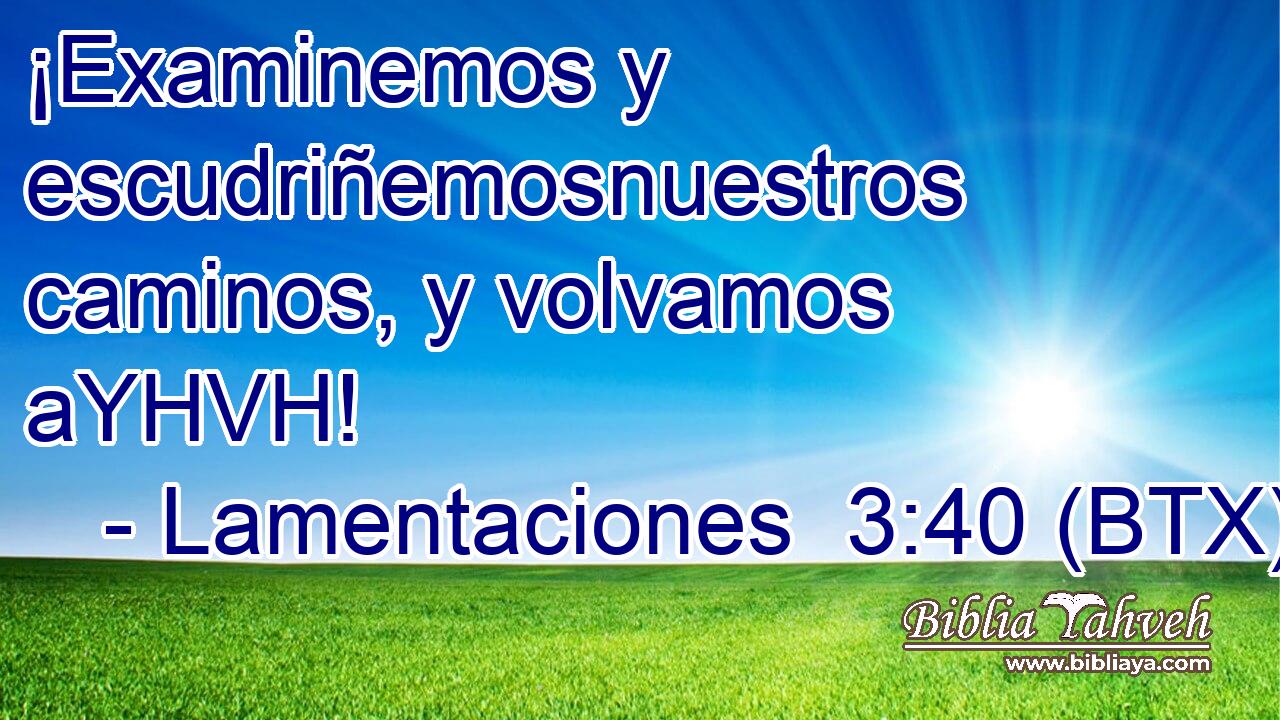 ¡Examinemos y escudriñemosnuestros caminos, y volvamos aYHVH!