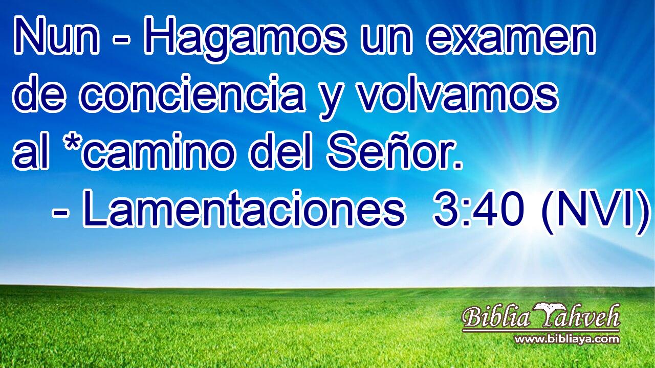  Nun - Hagamos un examen de conciencia y volvamos al *camino del Señor. 