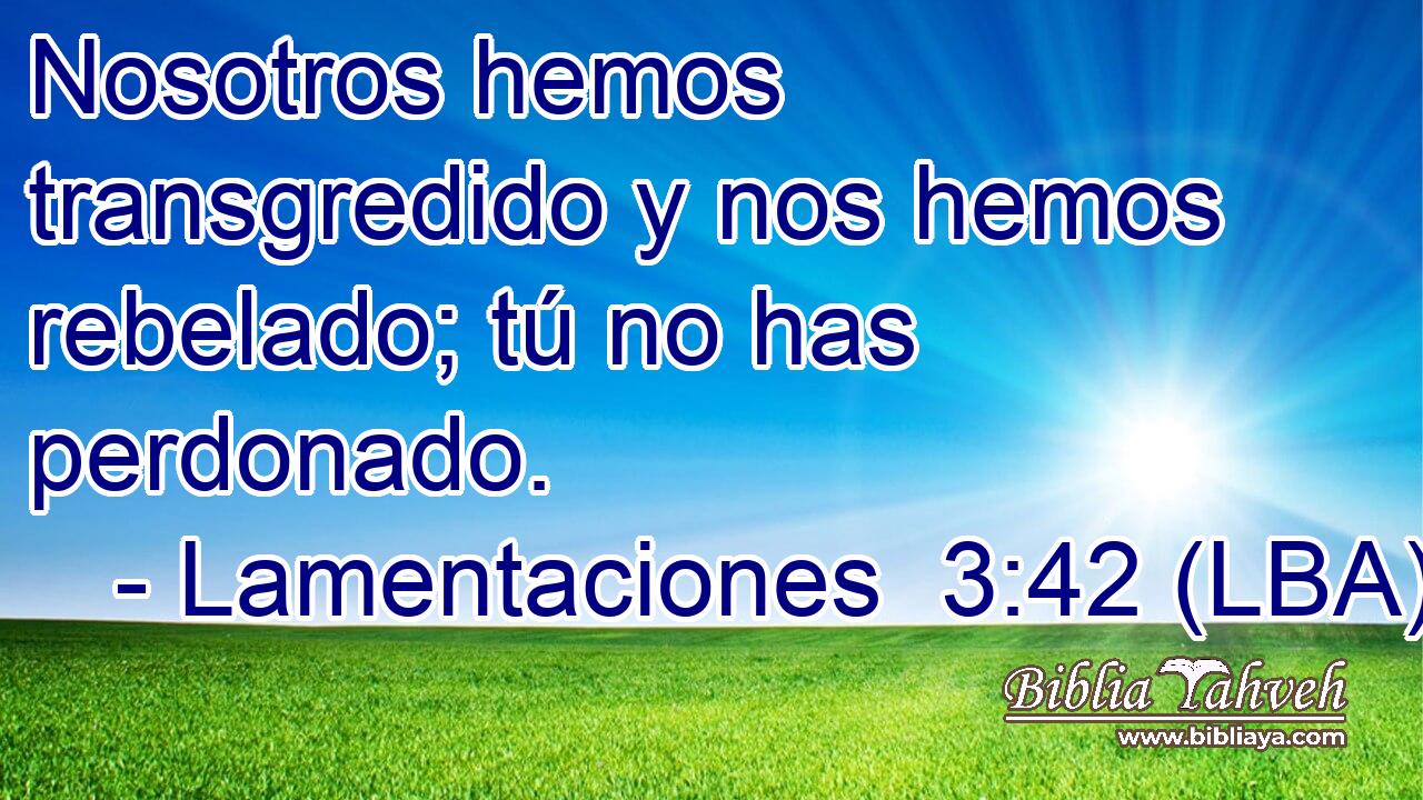Nosotros hemos transgredido y nos hemos rebelado; tú no has perdonado.