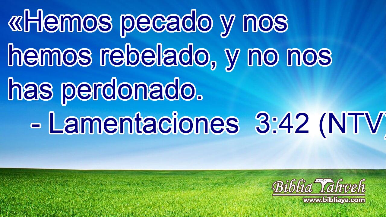«Hemos pecado y nos hemos rebelado, y no nos has perdonado.