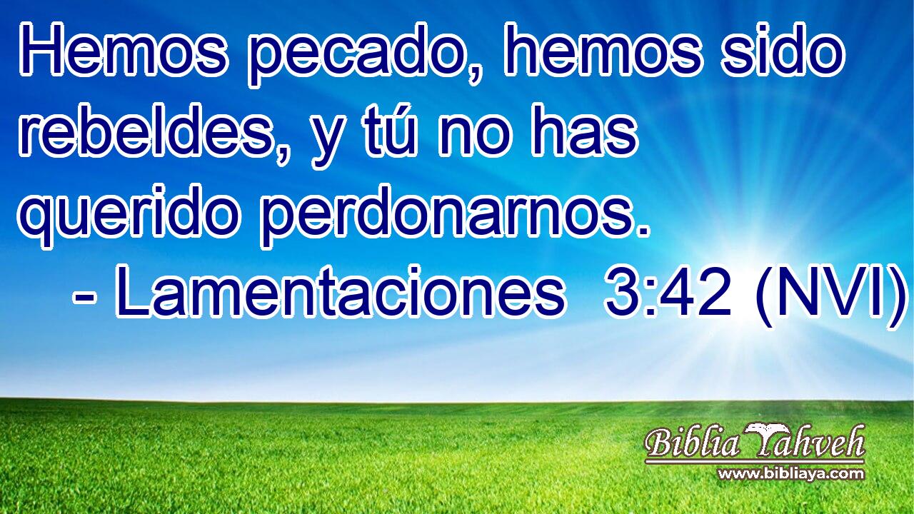  Hemos pecado, hemos sido rebeldes, y tú no has querido perdonarnos. 