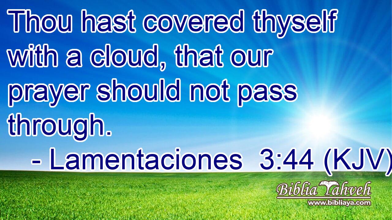Thou hast covered thyself with a cloud, that our prayer should not pass through.