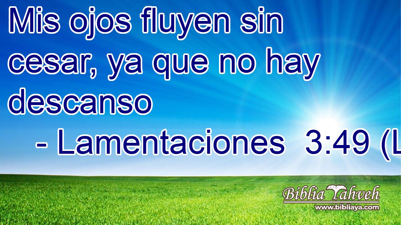 Mis ojos fluyen sin cesar, ya que no hay descanso