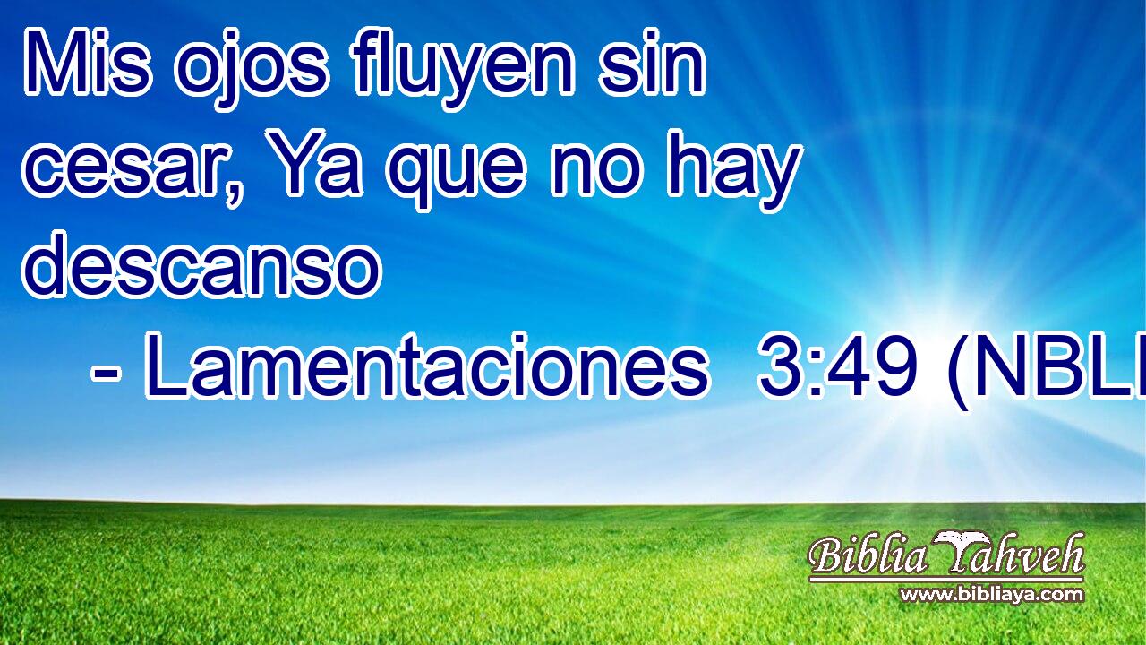  Mis ojos fluyen sin cesar, Ya que no hay descanso 
