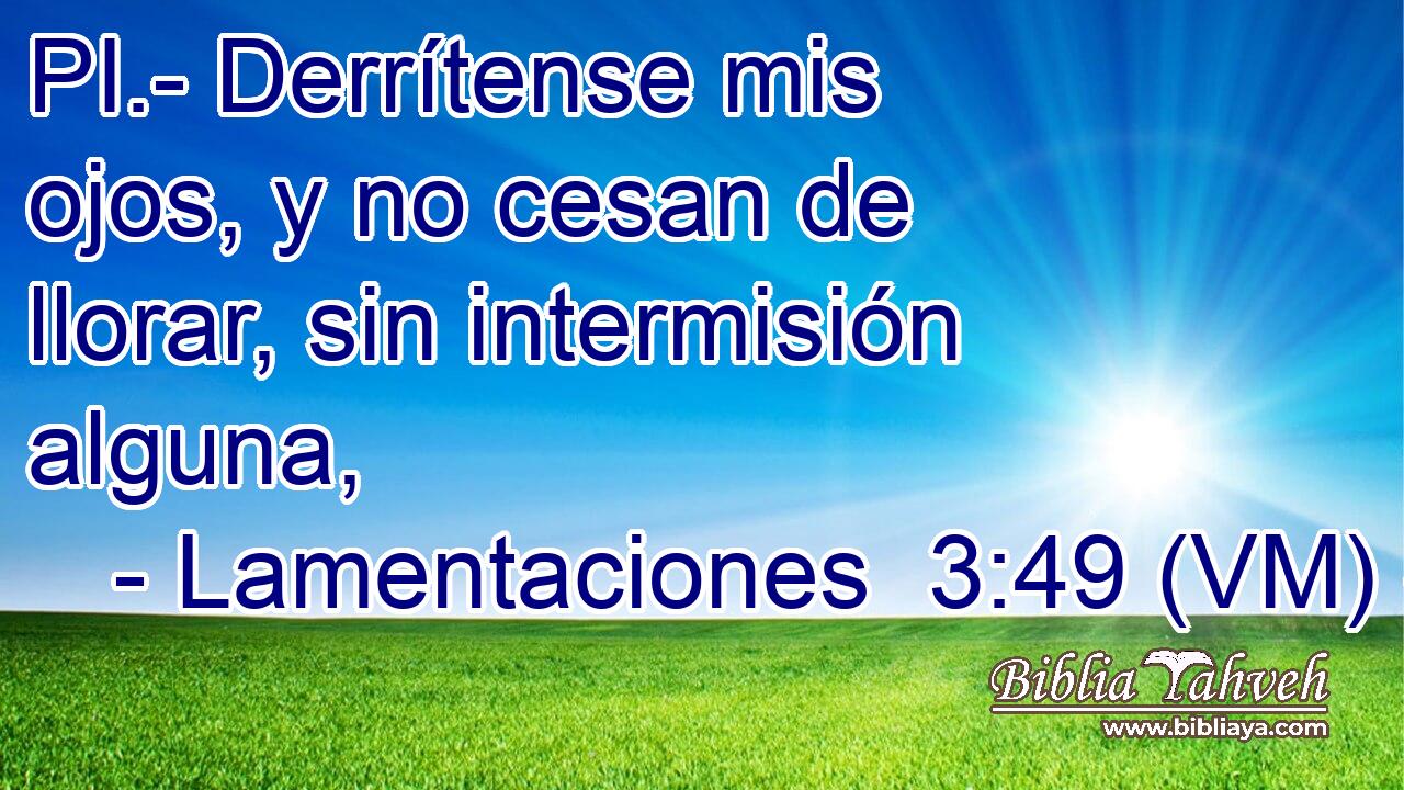  PI.- Derrítense mis ojos, y no cesan de llorar, sin intermisión alguna, 