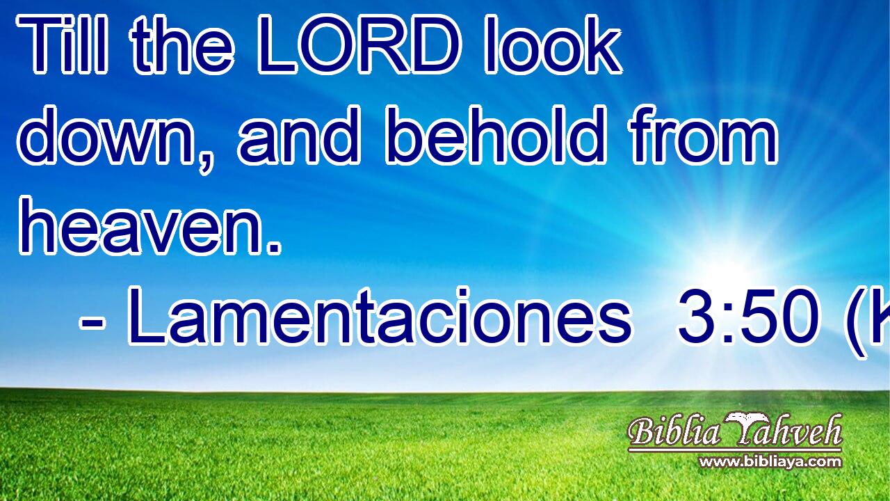 Till the LORD look down, and behold from heaven.