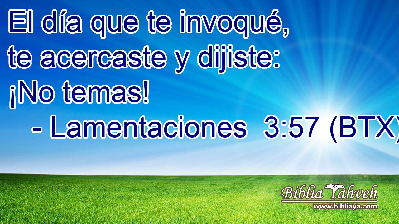 El día que te invoqué, te acercaste y dijiste: ¡No temas!