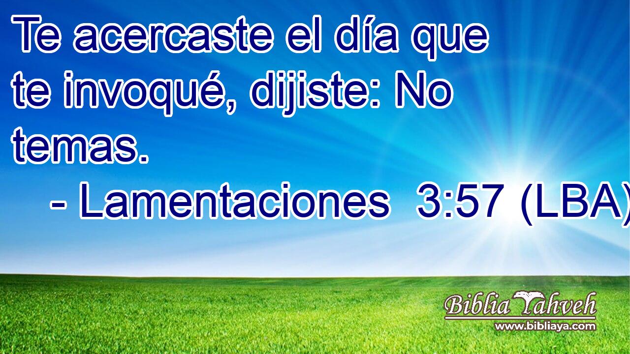 Te acercaste el día que te invoqué, dijiste: No temas.
