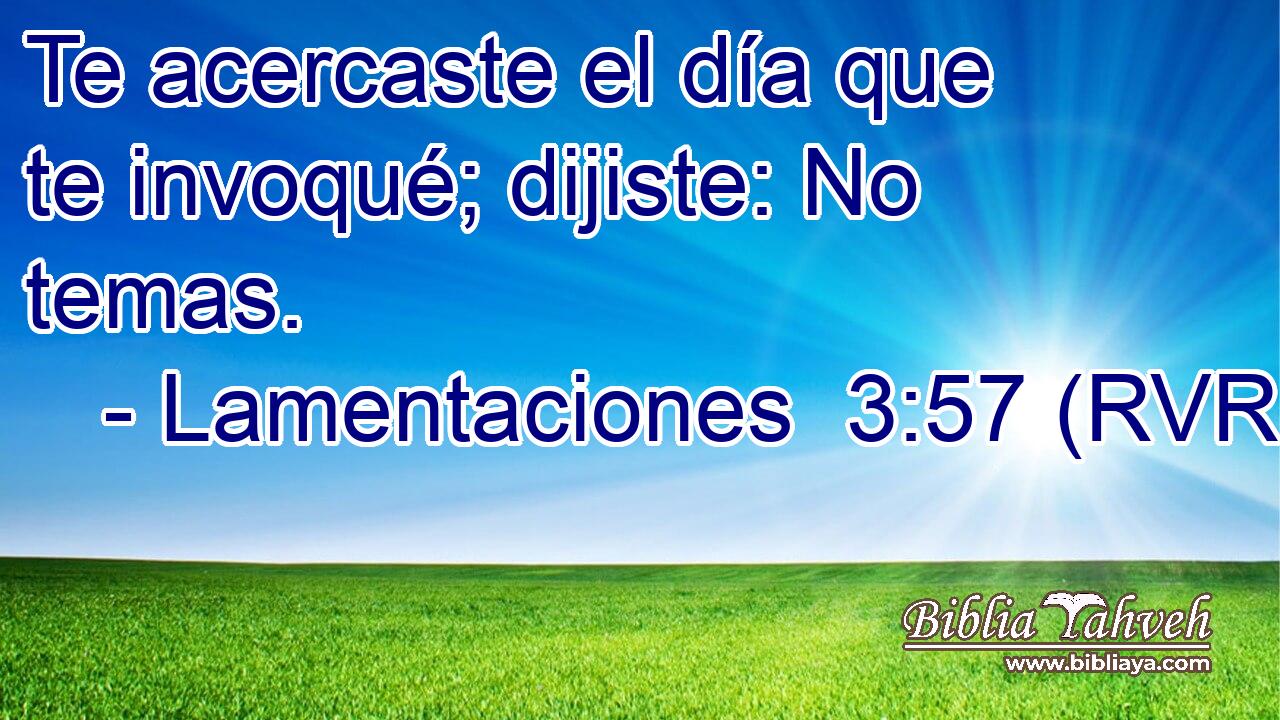 Te acercaste el día que te invoqué; dijiste: No temas.