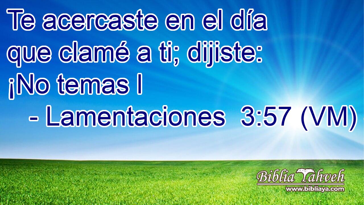  Te acercaste en el día que clamé a ti; dijiste: ¡No temas l 