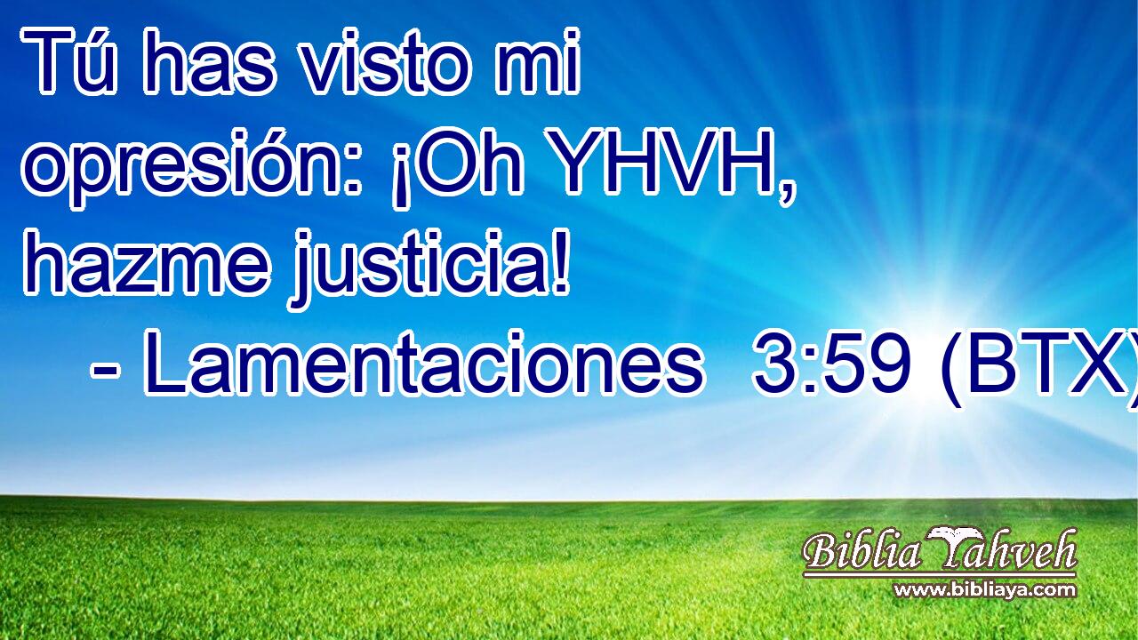 Tú has visto mi opresión: ¡Oh YHVH, hazme justicia!