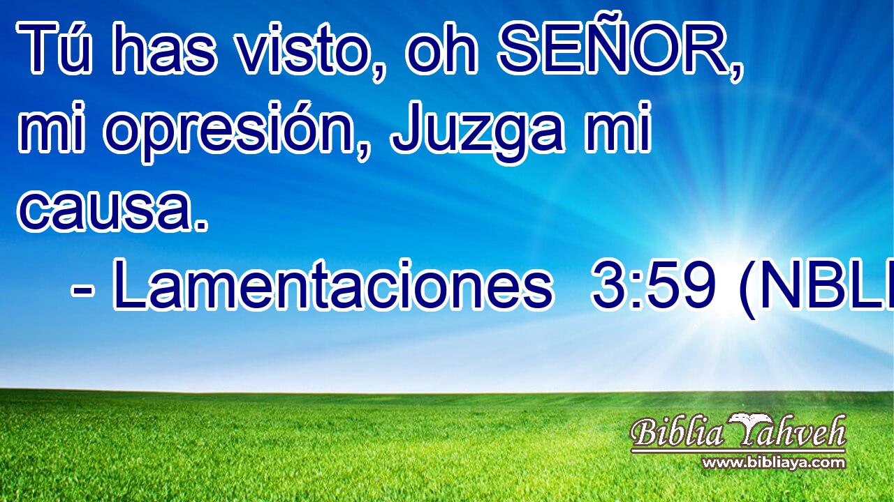  Tú has visto, oh SEÑOR, mi opresión, Juzga mi causa. 