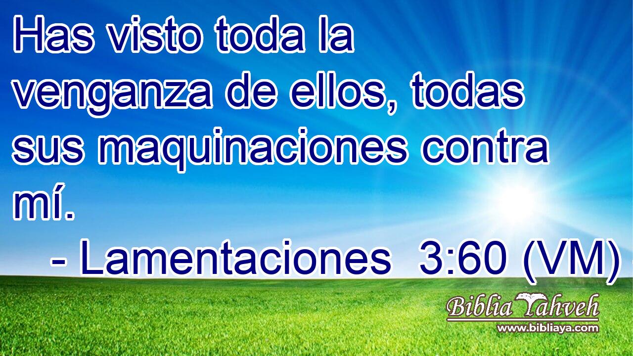  Has visto toda la venganza de ellos, todas sus maquinaciones contra mí. 