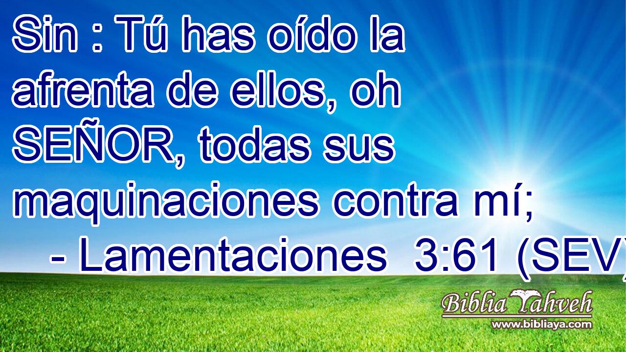 Sin : Tú has oído la afrenta de ellos, oh SEÑOR, todas sus maquinaciones contra mí;