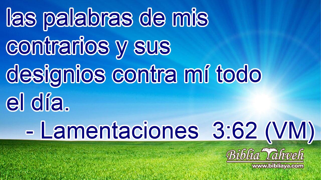  las palabras de mis contrarios y sus designios contra mí todo el día. 