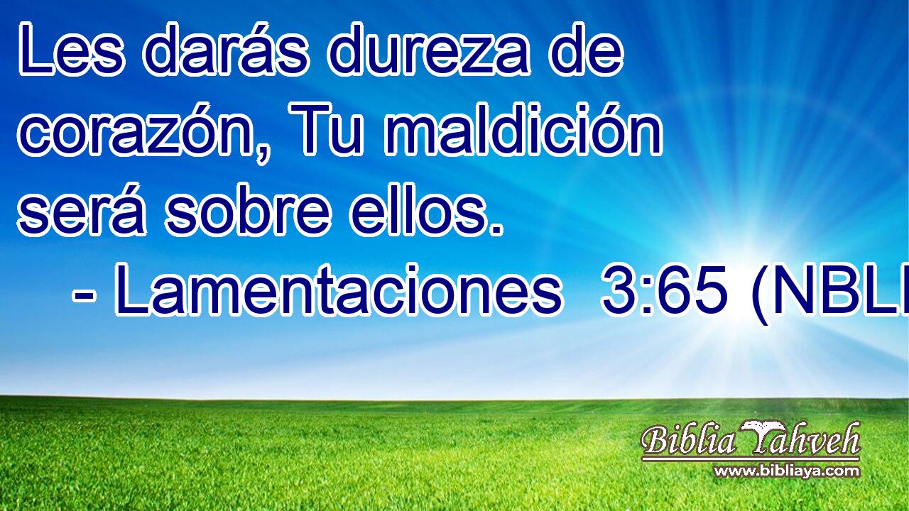 Les darás dureza de corazón, Tu maldición será sobre ellos. 