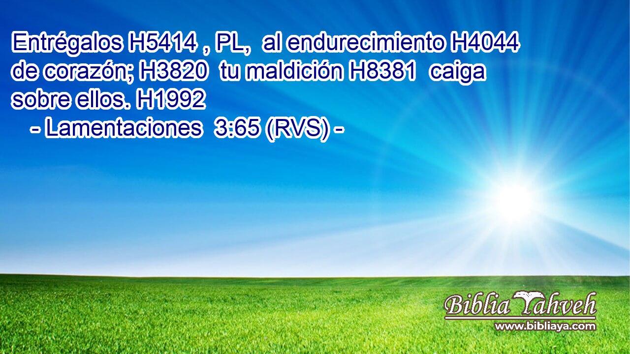 Entrégalos H5414 , PL,  al endurecimiento H4044  de corazón; H3820  tu maldición H8381  caiga sobre ellos. H1992  
